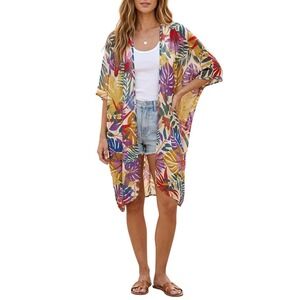 LIVE 4 TRUTH Plus Size 1X Tropical Floral Kimono Cardigan Boho Vacation Resort